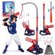 Huge Wave 3-in-1 Kids Baseball Set for Ages 3-8, T-Ball Sport Play Set Toys, Blue