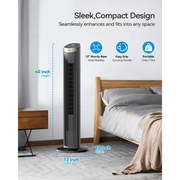 NFTIGB NFT-40in-zhongtashan 40 Inch Bladeless Tower Fan with Remote Control, 5 Speeds, 3 Modes, 70 Oscillation