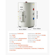 Vevor 12 Gallon Electric Tank Water Heater, 1600W Fast Heating, LED Display, Knob Control, Side Outlet, 120V Storage Design, Gray, FJI-POR-50S2