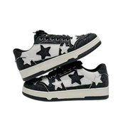 PTNOKA Star Shoes Walking Sneakers, 2025 New Y2K Aesthetic Cute Big Toe, Aesthetic Cute Chunky Comfort Insole,Comfortable Platform Sneaker, Black, 7