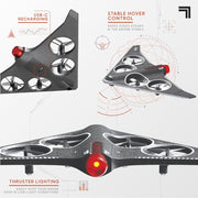 Sharper Image Stealth Recon Video Drone, Real-Time 4K Streaming, 2-Axis Gimbal, Durable Foam Frame, LED Lights, Black, 8.4 in