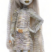 Monster High The Mummy Collector Doll with Gauzy Wrap Dress, Sarcophagus Purse, Scarab Ring, Golden Belt, Doll Stand Included