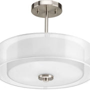 Progress Lighting P3694-20 Invite 3-Lt. Semi-Flush Convertible with White silk mylar shade