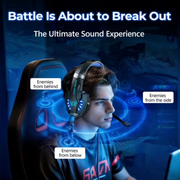 VEAT00L Gaming Headset with Microphone, 7.1 Stereo Surround Sound, Noise Canceling Mic, Over-Ear Soft Earmuffs, LED Light, Compatible with PS4, PS5, Xbox One, PC, Laptop, Nintendo Series X|S