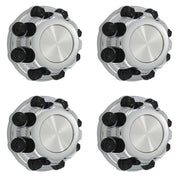 OxGord Wheel Center Caps, 8 Lug, Chrome with Black Lug Nut Covers, Set of 4, Compatible with Select GM GMC 16 Inch Vans and Trucks, WCCC-05125-CH