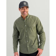 HUK Next Level Long Sleeve Fishing Button-Down Shirt for Men, Moss, UPF 50+ Sun Protection, Lightweight Breathable Fabric, Athletic Fit, XXL, H1500215