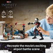 LEGO 76314 Marvel Captain America Civil War Action Battle Building Toy Set - Marvel Superhero Toy for Kids, Boys and Girls, Ages 10+ with 8 Minifigures and Giant Ant Man - Gift Idea for Birthday