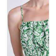 Free Assembly Womens Floral Print Painted Midi Dress, Sleeveless Skater Silhouette, Central Park Green, Sizes XS-XXL