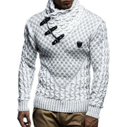 Leif Nelson Men's Knitted Pullover, Long-Sleeved Slim fit Shirt, Ecru Grey, 4XL