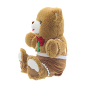 Holiday Time Gingerbread Boy Teddy Bear Plush, Brown, 15 in, Embroidered 2025 Paw Detail