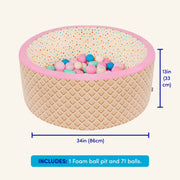 Battat Hop In Sweet Retreat Foam Ball Pit with 68 Pastel Balls, Collapsible Multicolor Indoor Toddler Play Toy