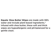 Equate Shea Butter Baby Wipes, Hypoallergenic, Alcohol-Free, Soft Thick Wipes, 80 Count