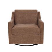 My Texas House MT4534176539001 Roan Swivel Accent Chair with Jackson Sloped Arms, Brown Fabric