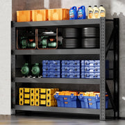 CXUZCZ 4-Tier Heavy-Duty Steel Storage Shelves, Adjustable, Rust-Resistant, Black, 63