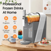 VECYS 6-in-1 Slushie Machine with Medical-Grade High-Impact Jar, 10-Level Texture Control, 50.7 fl oz Capacity, Gray, SL15