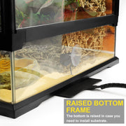 Neptonion Mini Reptile Glass Terrarium, Durable Heat-Resistant Aluminum Alloy Frame, Double Swinging Doors, Waterproof Base, 12.2 x 12.2 x 12.2 in