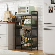 Ktaxon 4-Tier Bakers Rack, Kitchen Pantry Storage Cabinet with Flip Door Cabinet