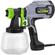 WORKPRO Paint Sprayer, 600W HVLP Spray Gun with 4 Nozzles, 3 Adjustable Spray Patterns, 44 Fl. Oz Container, Adjustable Flow Control, W125367AW