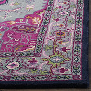Safavieh Bellagio Collection BLG541B Grey and Pink Square Area Rug, 5' Square
