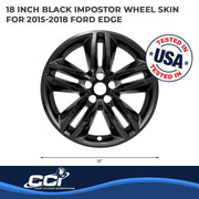 Coast2Coast Int. IMP385BLK International Impostor 18 in. Black Gloss 5 Double Spoke Snap-On Wheel Cover Set of 4