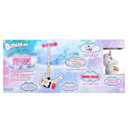 Sakar Unicorn Ride-N-Glide Buddies 3D Toddler 3 Wheel Scooter with Light-Up Wheels, White, AST01UNI-WHT
