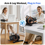 Merach Recumbent Exercise Bike Mini Pedal Exerciser with Adjustable Magnetic Resistance, LCD Fitness Tracker, Portable Design