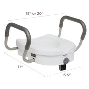 Equate 5 Raised Toilet Seat with Adjustable Handles and Lock, White, 350 lb Capacity