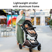 Graco Modes Nest Travel System Stroller, 3-in-1 Infant Car Seat Carrier, Pramette, Toddler Stroller, Reversible Seat, Aluminum Frame, Pink, 2173544