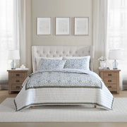 My Texas House MTS566170522003 Capri Quilt Set, 3-Piece, Sage Cotton, Full/Queen