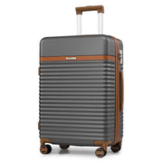 Joyway 24in Expandable Checked Luggage, Lightweight ABS Hard Shell, Double Swivel Wheels, TSA Lock, Gray