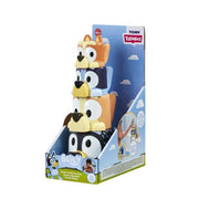 TOMY Toomies Bluey Family Pourers Bath Toy Set, 4 Pouring and Stacking Cups with Bluey, Bingo, Chilli, Bandit Figures, Toddler Bath Toy 18 Months and Up, 91104042