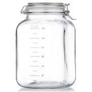 Syntic 1 Gallon Glass Jar with Lid,Wide-Mouth Glass Jars with 2 Measurement Mark Large Capacity 4100 ML For Overnight Oats