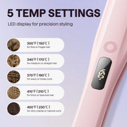 Wavytalk Steam Hair Straightener Nano Titanium Flat Iron, 1.38 in Plates, Detachable Comb, Pink