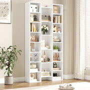 Homfa FPB-057 21-Cube Wood Bookcases with Adjustable Shelves, White
