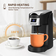 CHULUX Classic Single Serve Coffee Maker for K-pod, 12 Ounce Coffee Machine for Home, Black