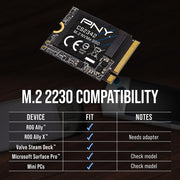 PNY M.2 2230 2TB PCI-Express 4.0 x4 3D NAND Internal Solid State Drive (SSD) M230CS2342-2TB-TB