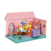The Simpsons JK175564 Disney Living Room Diorama House Playset, 2.5-Inch Scale Homer Action Figure and Accessories