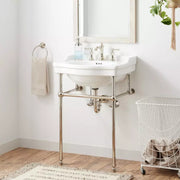 Signature Hardware SH663001PN Brass Console Stand for 24