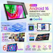 FITIFUN 10.1 Inch Android Tablet, Penta-Core A333 Processor, 8GB RAM, 32GB Storage, 1TB Expandable, HD IPS Display, Dual 2MP Cameras, Gray, M10
