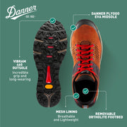 Danner Trail 2650 Leather Hiking Shoes for Men - Brown/Red - 10.5M