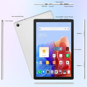 AEEZO Tablet, 10.1 Inch IPS LCD Display, Android 14, Octa-Core 2.4 GHz Processor, 64GB Storage Expandable to 1TB, Dual Cameras 5MP Front and 8MP Rear, WiFi 6, Bluetooth 5.3, White, C10WT