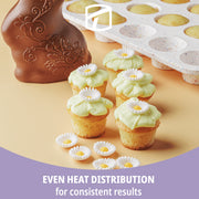 Trudeau Silicone 24 Count Mini Muffin Pan Set, Granite, 1.75 in Diameter, Dishwasher Safe, Easy Release, 2 Pack, 5123125