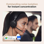 Jabra Evolve2 40 SE Wired Mono Noise-Cancelling Headset with 3-Microphone Call Technology, USB-C/A Cable, Black