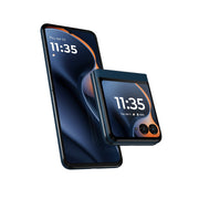 Motorola Moto Razr 2025 Flip Smartphone, Snapdragon 8 Elite Processor, 6.9-Inch Ultrawide OLED, Dual Displays, 256GB Storage, 8GB RAM, 50MP Camera, Blue
