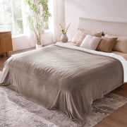 Ocuuziisu Electric Blanket, King Size 90 x 100 in, Double-Sided Flannel Sherpa, 9 Heat Settings, 10 Hour Auto-Off, Machine Washable, Camel, 90100U