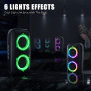 Ortizan Ortizan-P6 Bluetooth Speaker, Ortizan P6 Party Speaker with Wireless Microphone, Black