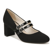 LifeStride True Women's Mary Jane Pumps, Black Micro, 2.3in Block Heel, Size 8 Wide, I7651M1001