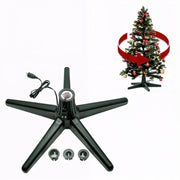 Stephan Roberts Rotating Christmas Tree Stand, 360 Rotation, Stable 5-Leg Base, 3 Power Outlets, 3 Adjustable Size Attachments, 3-Setting Control Switch, Green