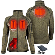 ActionHeat 5V Battery-Heated Jacket Sweater Jacket for Ladies - Olive Green - L