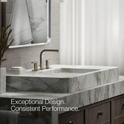 Kohler Parallel Widespread Bathroom Sink Faucet, 0.5 GPM, Vibrant Brushed Nickel, Double Lever Handles, 23484-4N-BN